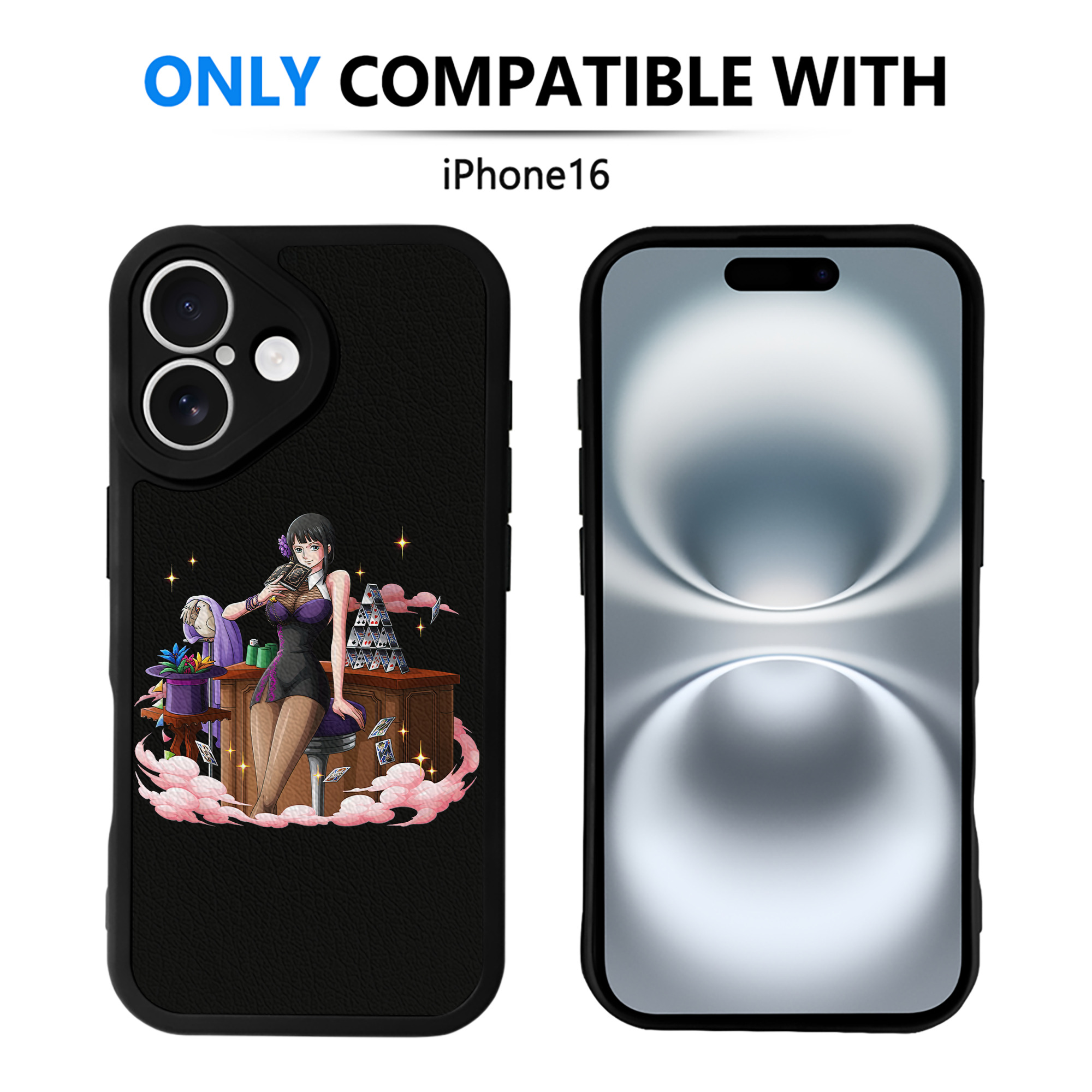 （画像用） ワンピース ニコ・ロビン ONE PIECE Nico Robin 【iPhone 16シリーズ対応】シリコンスマホケース（レザー調） 材質：シリコン